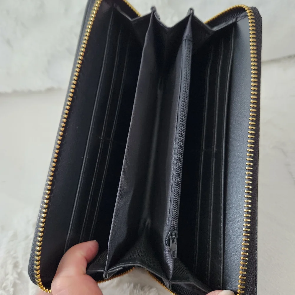 NWT Black and Gold Studded Wallet